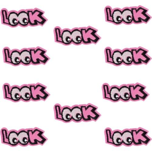 10pcs cute look patches badges for clothing iron embroidered patch applique iron on patches sewing accessories for DIY clothes