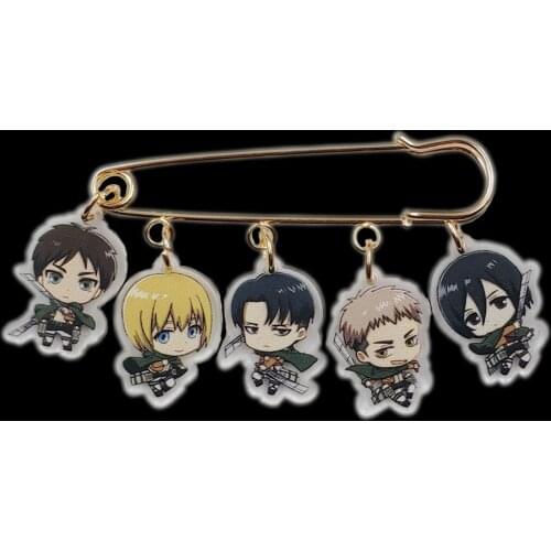 14 Styles Hottest Acrylic Anime Cartoon Attack on Titan Brooch Overcoat Bag Badge Men Boy Women Girl Birthday Holiday Gift