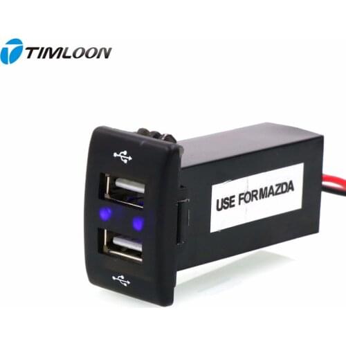2.1A 1.2A 2xUSB Interface Socket Iphone/Ipad/Smartphone/GPS Car Charger Use For MAZDA 3,SUZUKI Liana,Landy,Alto,Jimny