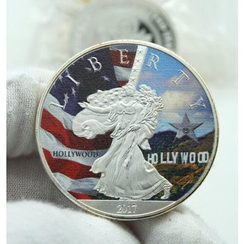 2PCS 2017 US 1oz Fine Gold/Silver Commemorative Coin Statue Of Liberty USA Challenge Token America National Flag Coin