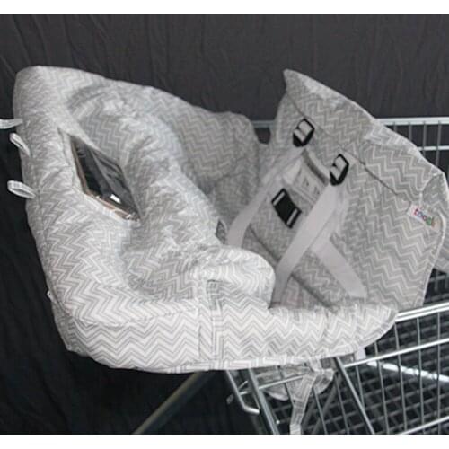 2in1 Shopping Cart Cushion Grocery Trolley Mat Restaurant Highchair Phone Holder Pocket Storage for Baby Protection Safety