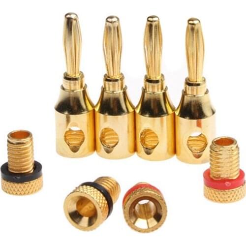 20Pcs 4mm 24k Gold-Plated Musical Cable Wire Banana Plug Audio Speaker Connector Plated Musical Speaker Cable Wire Pin Connector
