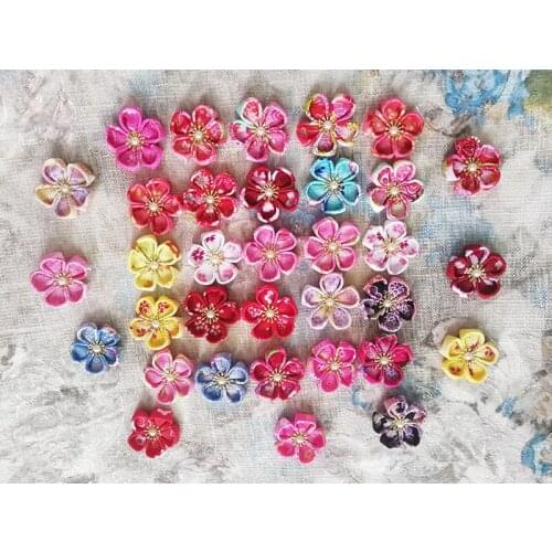 2017 30pcs Pet Dog DIY Handmade Cherry blossoms semi-finished products Pet Hair Bows Dog Hair Accessories Pet Grooming Product