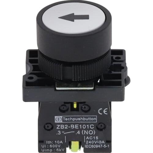 22mm NO N/O White Sign Momentary Push Button Switch 600V 10A ZB2-EA3241