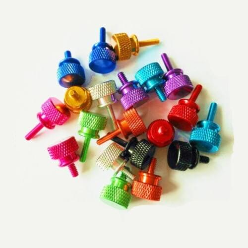 3Pcs M3x12mm Aluminum Alloy color screws hand knurling desktop computer case glass side panel DIY modified screw bolts