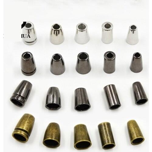 4mm Clothing Alloy Drawstring Bell Rope Buckle Plating Gun Color Sweater Tapered Rope Button Metal Stopper Cord Ends Lock
