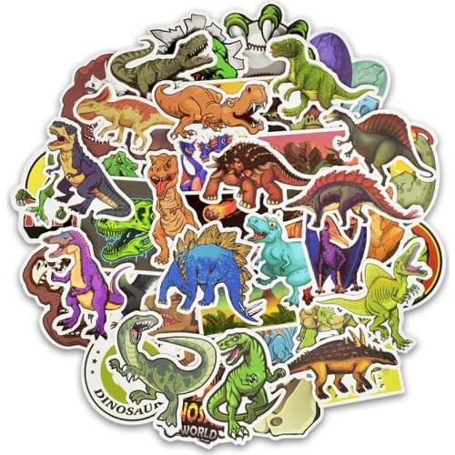50 PCS Dinosaur Stickers Toys for Children Animal Funny Sticker Decal Decoration Jurassic Park to DIY Laptop Skateboard Suitcase