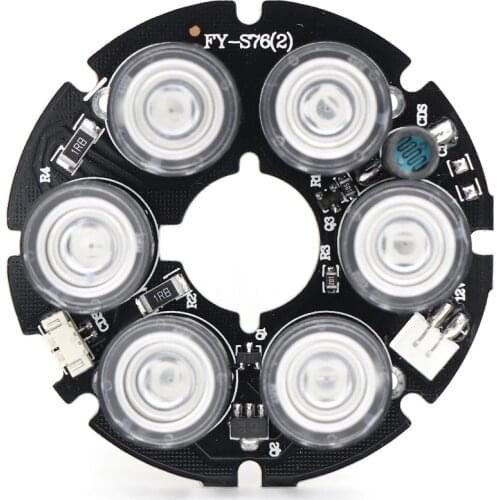 90 degrees CCTV Accessories infrared light 6 pcs Array IR LED board for Surveillance cameras night vision diameter 60mm