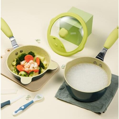 Nonstick Aluminum Soup Stock Pots Lid Egg Frying Cute Instant Milk Soup Stock Pots Noodles Ollas De Cocina Home Garden DG50TG