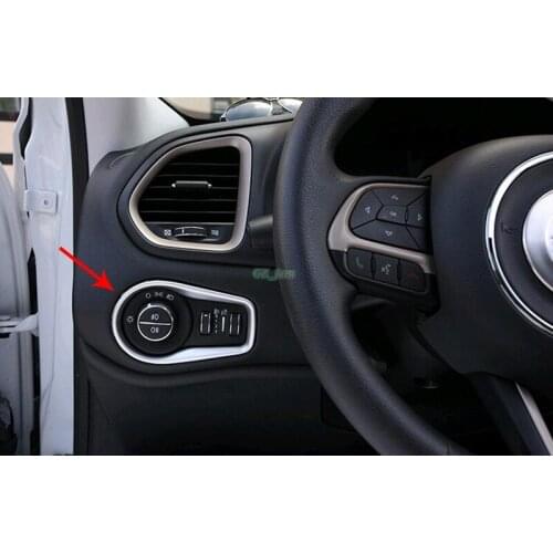 Car styling Interior Head light Switch Button Cover Trim 1pcs for Jeep Renegade 2015-2016,car accessories