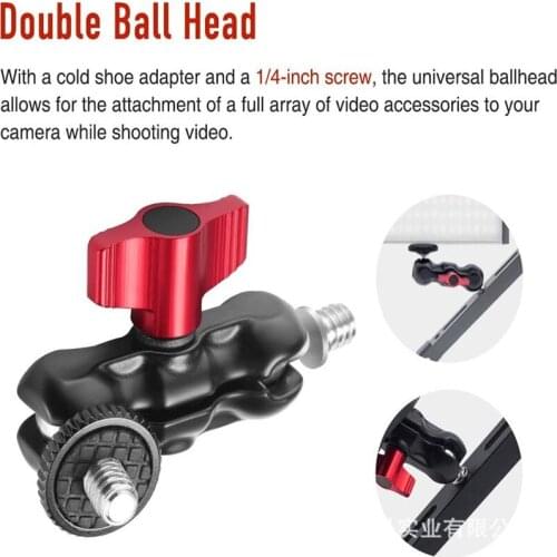 Mini Full Metal Monitor Bracket Arm Double Head Strange Hand 1/4 Micro SLR Accessories Mini Clip Suit For Camera