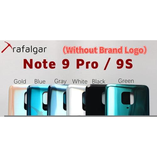For Xiaomi Redmi Note 9S Back Battery Cover Rear Housing Glass Door Panel Case for Redmi Note 9 Pro 9S Battery Cover Replacement