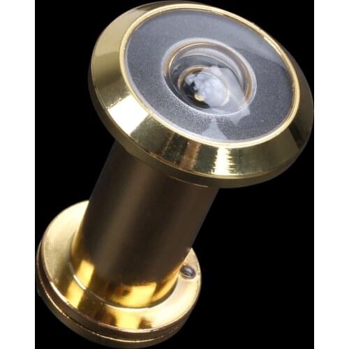 ELEG-200 Degree Retractable 36-58mm Security Door Viewer Peephole Peep Hole Spyhole + Cover, Gold