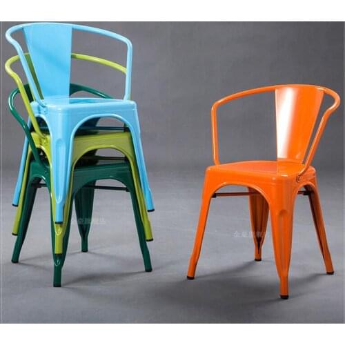 Tie yi dining chair leisure tie yi chair back to back armchair restaurant milk tea coffee shop chair loft furniture tin chair