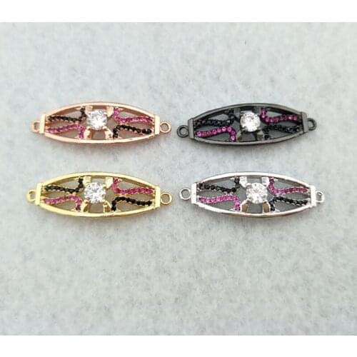 10 Pieces CZ zircon Micro Pave Connector,Double Bails Beads Charm,for DIY Bracelets Jewelry Finding CT325