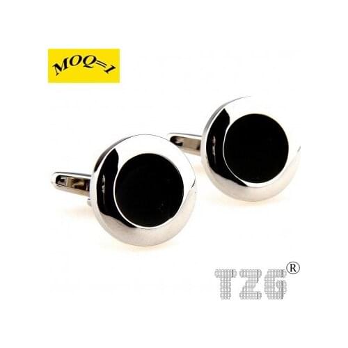 Round Black Cufflink Cuff Link 1 Pair Free Shipping Promotion