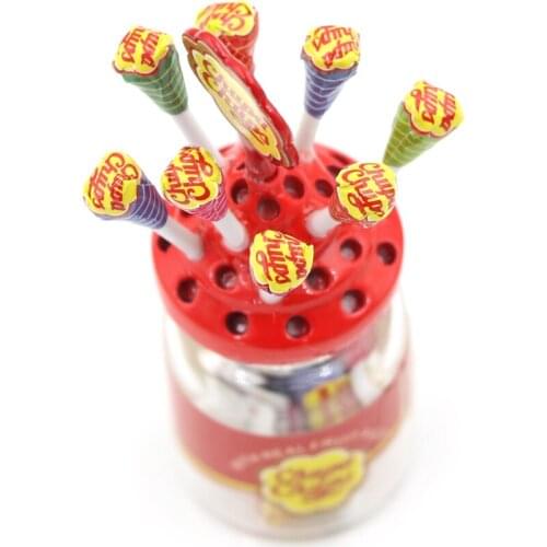 1/12 Mini Lollipops With Case Holder Candy Kitchen Miniature Food Dessert Sugar For Doll House Furniture Toys Accessories 1:12