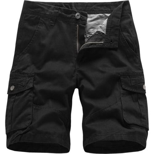 Mens Casual Shorts Solid Color Cargo Shorts Pants Man Outdoors Pocket Beach Work Shorts Summer Beach Wear