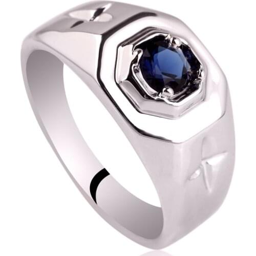 Rhodium Plated Men Genuine Sterling Silver 925 Ring Hot Sale Solitary Jewelry Man Size10 to 13 Selectable R524