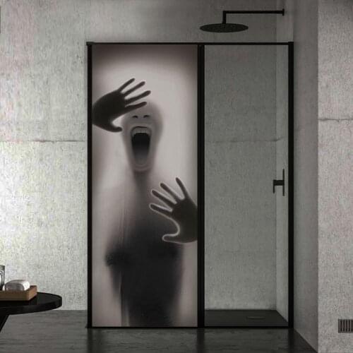 Figure Behind Glass Door Halloween Decorations Door Stickers Personality Bedroom Wooden Door Renovation Decal DIY Home Wallpaper