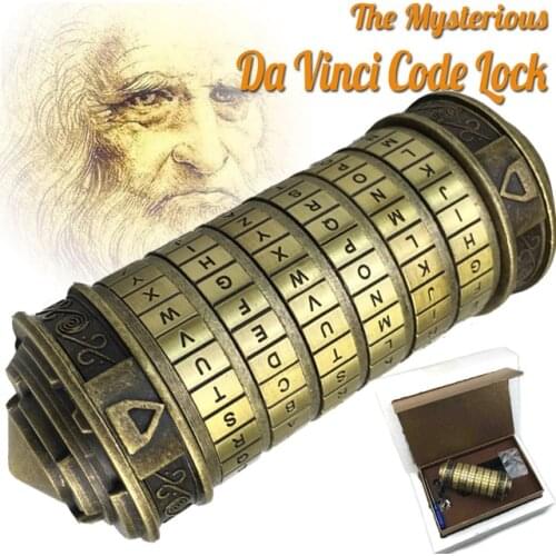 Da Vinci Educational toys Metal Cryptex locks gift ideas Da Vinci Code lock to marry lover escape chamber props get 2 free rings