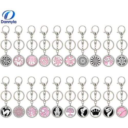 Wholesale And Retail 30mm Crystal Stainless Steel Lobster buckle Aromatherapy Locket Keychain AB161-180-Y02