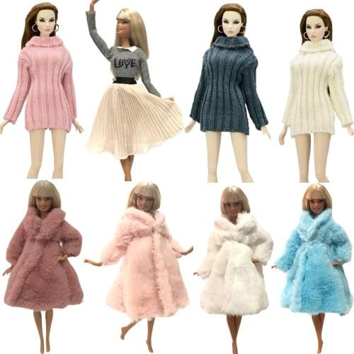 NK Mix Doll Coat High Quality Clothes Fashion Dress Handmade Grows Outfit Flannel Coat For Barbie Doll Accessories Toy 5X JJ