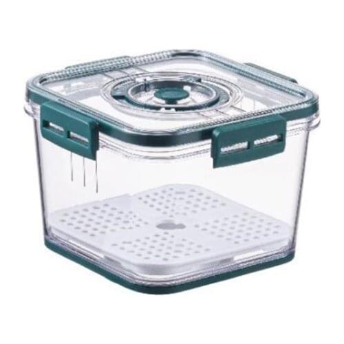 94PF Plastic Refrigerator Airtight Food Storage Box Clear Sealed Container Timekeeping Kitchen Fresh Bin Stackable Organizer