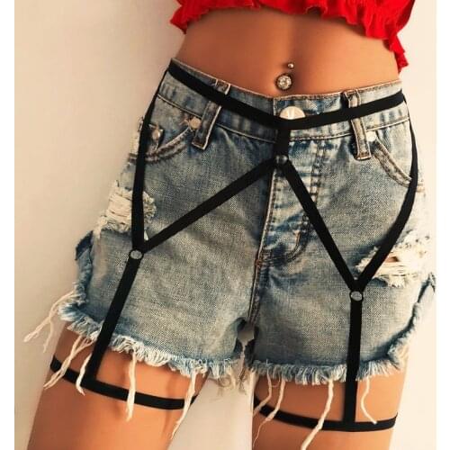 Women Sexy Leg Garter Belt Elastic Cage Body Hollow Leg Garter Belt Suspender Strap Underwear Leg Strap Leg Garter Belt