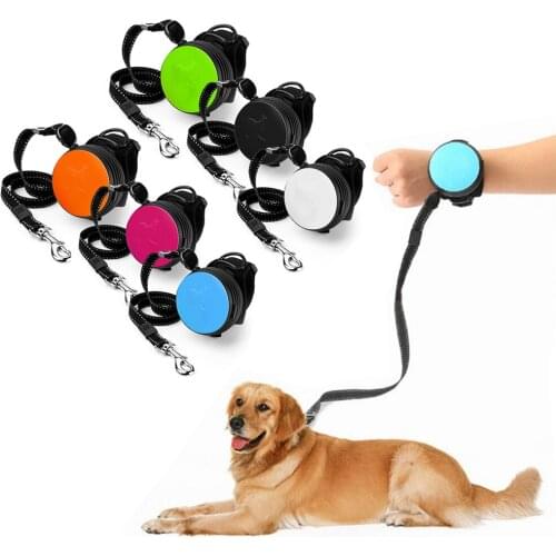 Pet Traction Rope Adjustable Handsfree Wrist Retractable Strap Dog Leashes Belt Puppy Walking Safety Running Jogging Rope