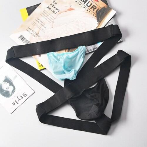 Sexy Man Nylon Thongs Bulge Penis Jockstrap Imitate Mini Enhancing Underwear Gay Male Funny Jockstrap Novelty Backless G Strings