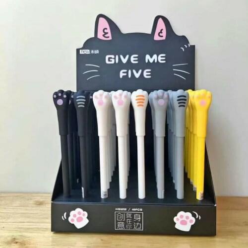 Cute Cat Paw Soft Rubber Gel Pen Rollerball Pen School Office Supply Student Stationery Writing Signing Tool Black Ink 0.5mm