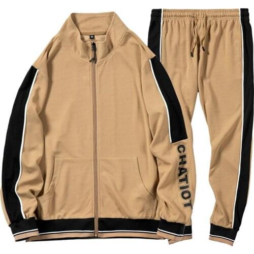 Long Sleeve Tracksuit Men 2 Pieces Sets Spring Autumn Man Sportswear Sports Suit Jacket+Pants Joggers Sweatsuit Male Tracksuit