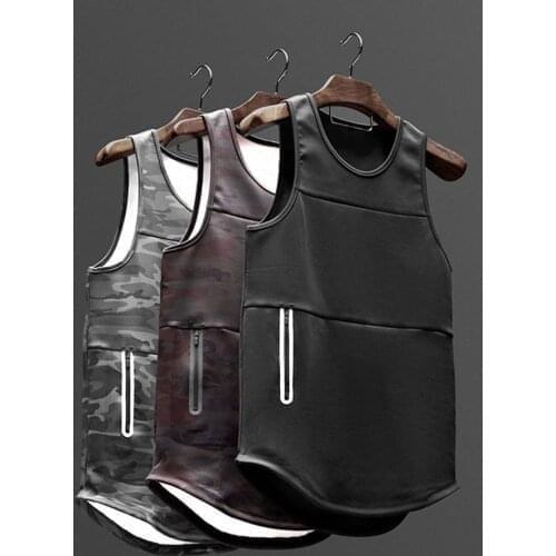 Sports mens muscle fitness summer models European and American sports vest mens quick-drying fitness leisure sports man vest