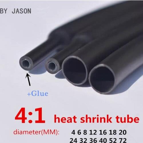 1meter 4:1 heat shrink tube with Glue thermoretractile heat shrinkable tubing heat shrink tubing diameter 4 6 8 12 24 40 52 72