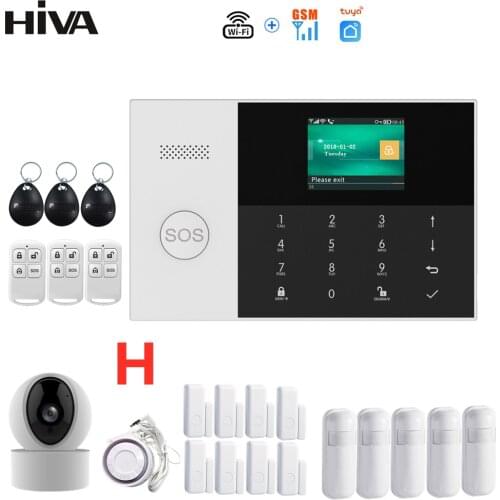 PG-105 GSM WiFi Home Alarm System with IP Camera PIR Motion Sensor RFID Home Burglar Security Alarm Smart Kit TUYA SmartLife App