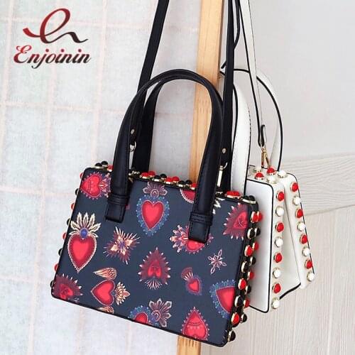 Rivet Graffiti Character Design Women Fashion Purses and Handbags Casual Totes Female Shoulder Bag Crossbody Bag Designer Bag