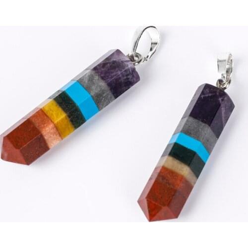 1pcs Natural Chakra Pendants Quartz Natural Stones For Women Healing Crystal Necklaces Pendants Reiki Jewelry