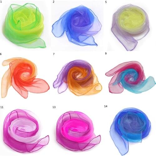 1Pc Performance Props Dance Silk Scarf Summer Scarf New Fashion Gradient Color Chiffon Small Square Scarves High Quality Hot