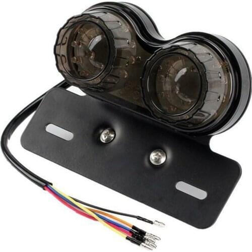 1Pcs Universal Accessories Motorcycle LED Twin Dual Tail Turn Signal Brake License Plate Integrated Light