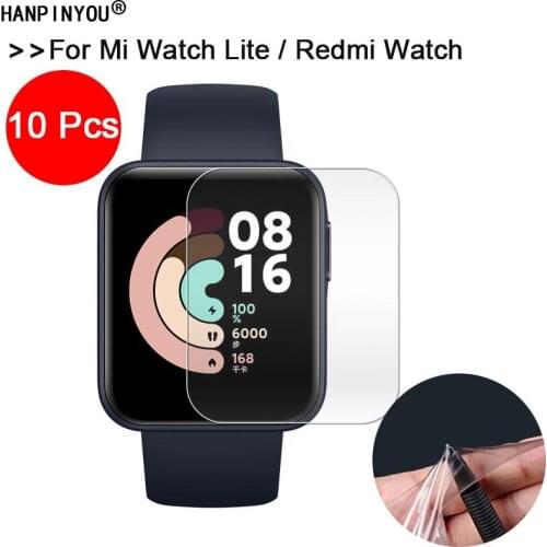 10 Pcs For Xiaomi Mi Watch Lite / Redmi Watch Smart Bracelet Soft TPU Full Cover Screen Protector Transparent Protective Film