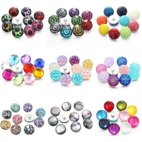 10 Pcs/lot New Snap Button Jewelry Mixed Style Ginger Resin 18mm Snap Buttons Fit Snap Bracelet Bangles Button Jewelry