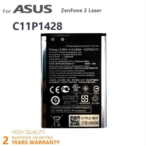 100% Original 2400mAh C11P1428 Battery For ASUS ZenFone2 Laser 5" ZE500KL ZE500KG Z00ED High quality Batteries Batteria
