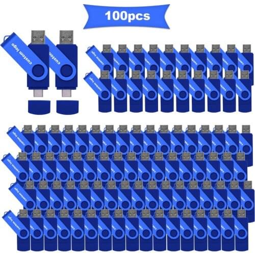 100pcs/lot USB2.0 Type-c Pen drive 16g 32gb Customize logo 64gb 128gb 4gb type-c memory stick Type-C USB Flash Drive For wedding