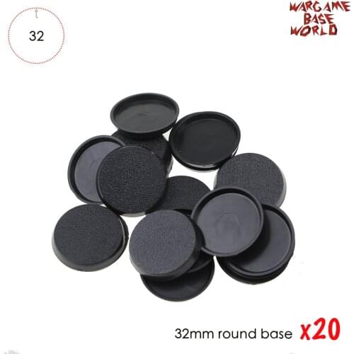 20PCS 32mm Round bases for wargames and Gaming Miniatures plastic base