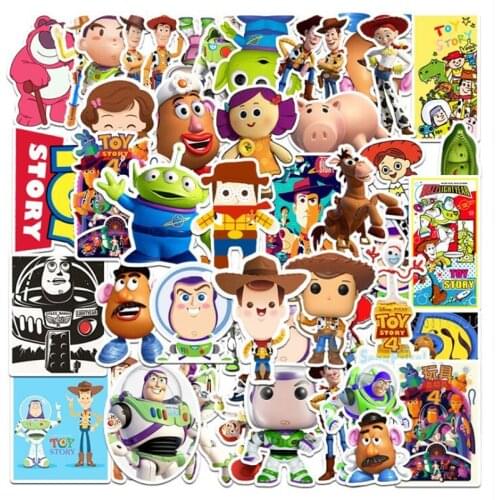 53pcs Toy Story Disney Sticker aesthetical luggage refrigerator piano guitar not repeating cartoon graffiti stickers