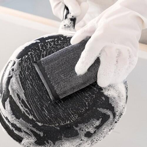 6pcs Dishwashing Sponge Stainless Steel Wire Sponge Wipe Clean Rub Pot Rust Focal Stains Sponge Removing Kit для кухни