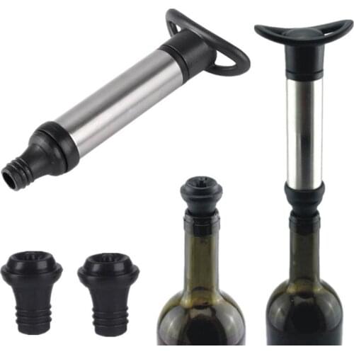 9/15 Pcs Wine Saver Vacuum Pump With Vacuum Bottle Stoppers Stainless Steel Wine Pump Sealer Preserver Set Wine Tools