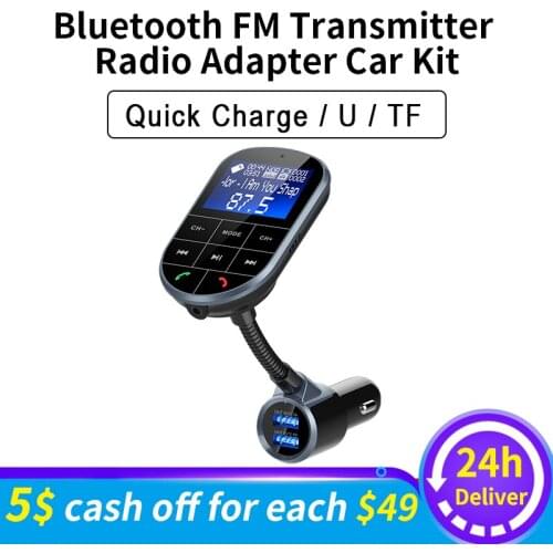 MR307 Bluetooth Wireless FM RadioTransmitter Adapter for Car Dual USB 3.0 Car Charger with Handsfree Calling A2DP Aux