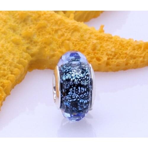 Authentic 925 Sterling Silver Beads Creative Blue Fashion Glass Beads Fit Original Pandora Bracelet For Women Diy Jewelry